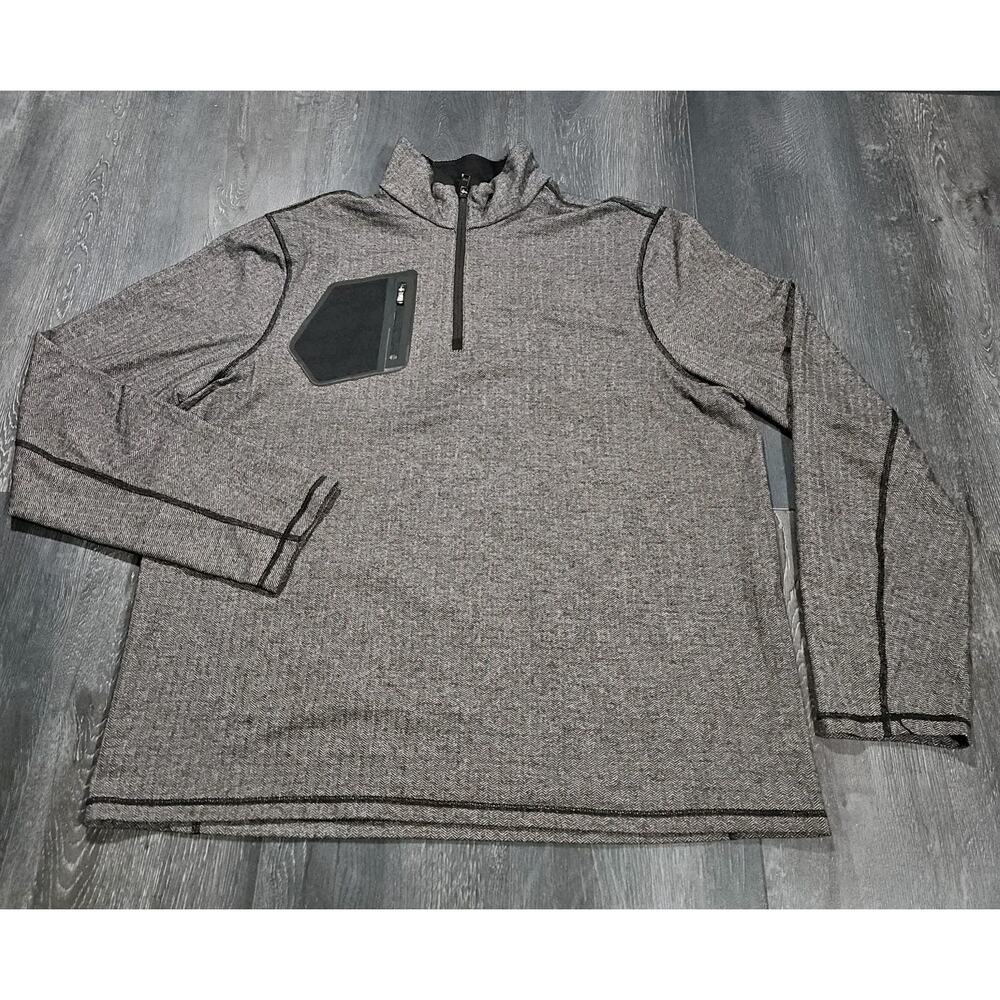 RLX Ralph Lauren 1/4 Zip Pullover Men XL Gray Herringbone Performance Golf